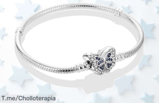 Descubre la pulsera de plata de ley 925 con forma de corazón y mariposa, un super chollo que te hará brillar en cualquier ocasión ¡Compra ya antes de que se agote!