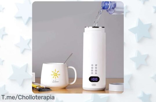 Descubre la taza calefactora eléctrica que calienta al instante y disfruta de tu bebida caliente donde quieras, ¡aprovecha este ofertón antes de que se agote!