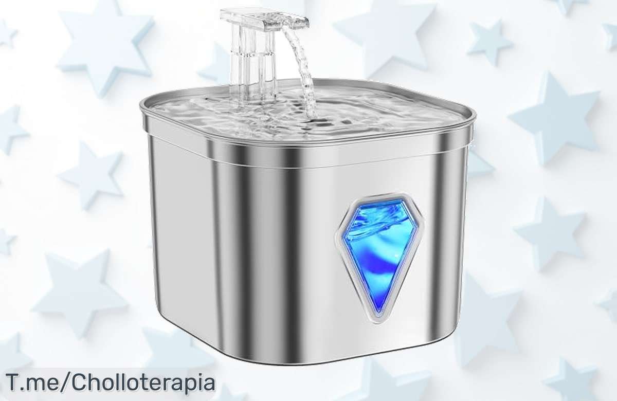 Dispensador de agua ultra silencioso con filtración 5 en 1 para que tu mascota esté siempre feliz y saludable. ¡Super chollo, no te quedes sin él, compra ya!