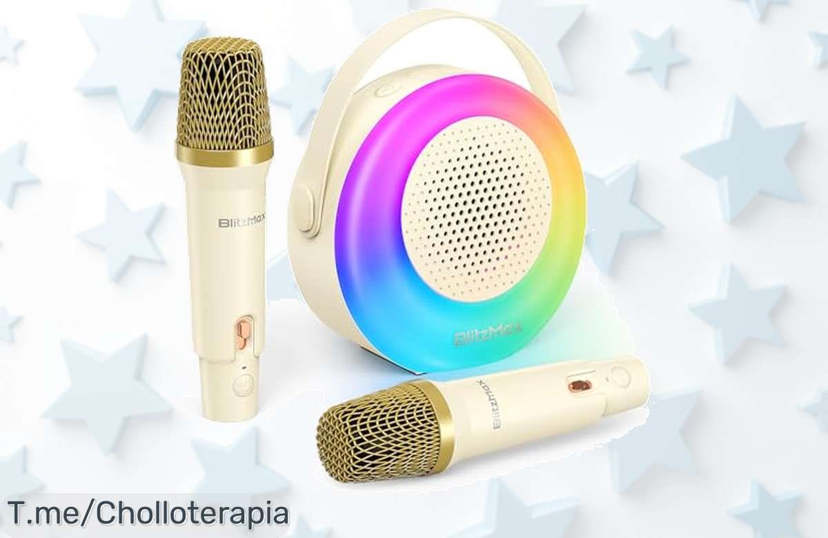 Diviértete como nunca con la Mini Máquina de Karaoke para Niños y sus 2 micrófonos inalámbricos a un precio loco, ¡aprovecha este ofertón antes que se acabe!