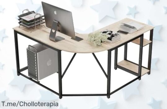 Escritorio en L de Himimi a precio loco: organiza tu espacio y disfruta de su resistencia increíble ¡No te pierdas este ofertón, corre antes que se agote!