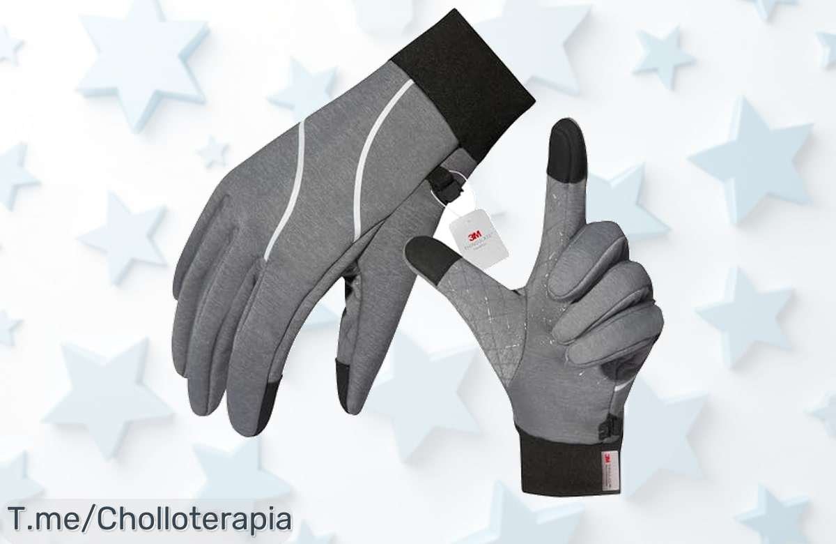 Guantes térmicos 3M Thinsulate: ¡Disfruta del frío sin perder tu móvil! Agarre antideslizante y precio loco. Aprovecha este super chollo antes de que se agoten, actúa ya.
