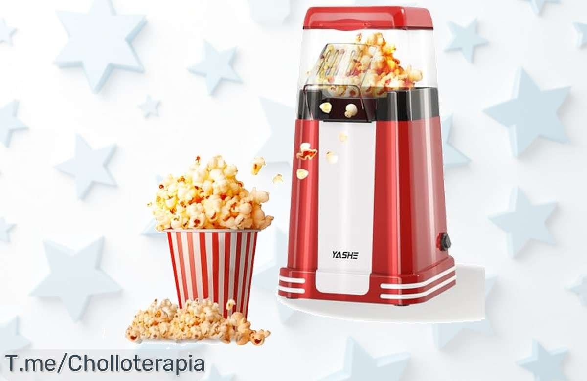 Haz de tus noches un festival con la YASHE Máquina de Palomitas Retro, disfruta palomitas crujientes en 23 minutos y sorprende a todos. ¡Compra ahora antes que se agote!