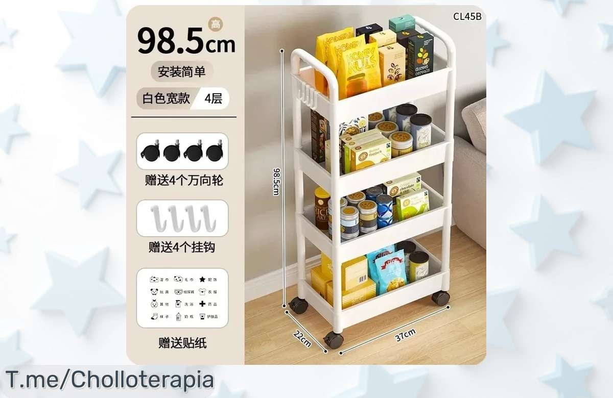 Haz espacio y organiza tu hogar con nuestro estante multicapa con ruedas, ¡super chollo que no puedes dejar escapar! Aprovecha este ofertón único, compra ahora antes de que se agote.