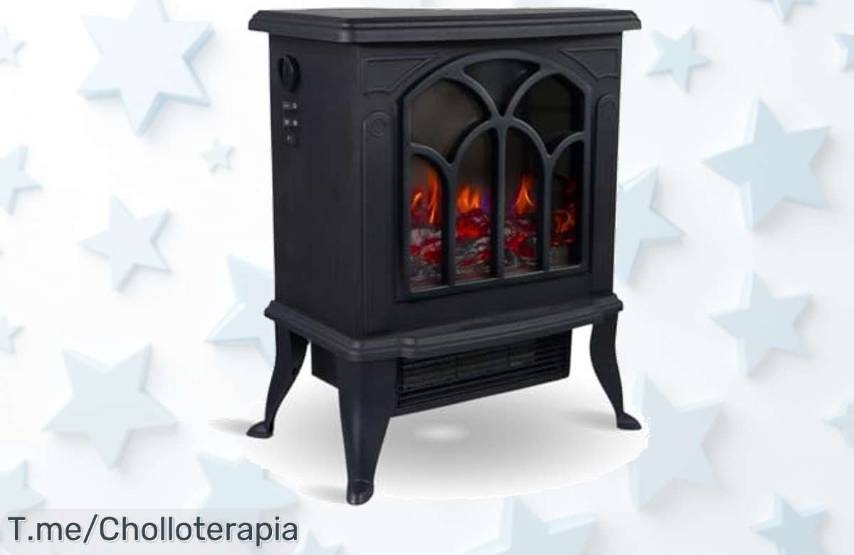 Haz que tu hogar brille con la chimenea eléctrica Mobiclinic, calor a dos potencias y llama 3D realista. ¡No te pierdas este super chollo, oferta limitada!