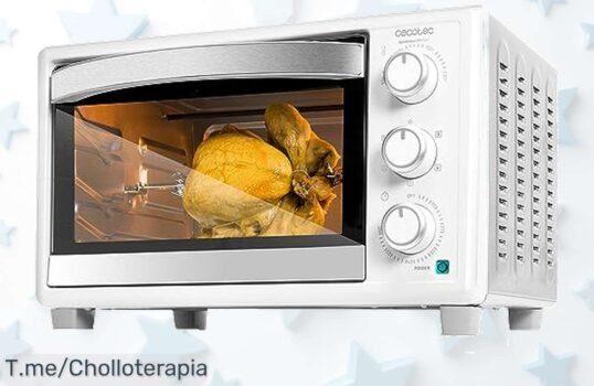 Hazte con el horno Cecotec Bake&Toast 3090 White Gyro y disfruta de un rustidor giratorio que asará tus platos como nunca Aprovecha este ofertón antes de que se agote