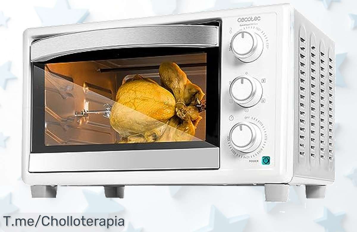Hazte con el horno Cecotec Bake&Toast 3090 White Gyro y disfruta de un rustidor giratorio que asará tus platos como nunca. Aprovecha este ofertón antes de que se agote.
