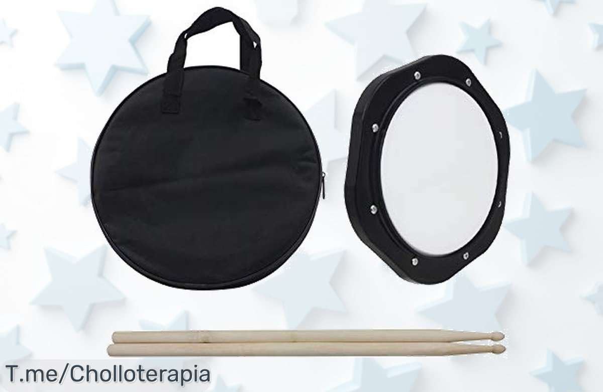 Hazte un Maestro de la Batería con la Almohadilla Bobique: ¡Super Chollo con Baquetas y Bolsa Incluidas! Mejora tu técnica ahora mismo, no te quedes sin ella; oferta limitada.