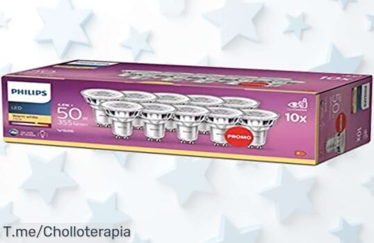 Ilumina tu hogar con el super chollo de 10 focos LED Philips que ahorran energía y ofrecen luz cálida durante 15000 horas; ¡compra ahora antes de que se acaben!