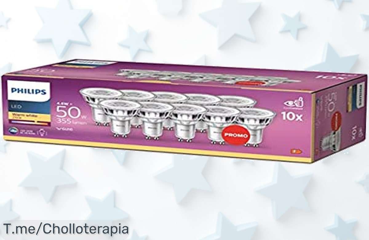 Ilumina tu hogar con el super chollo de 10 focos LED Philips que ahorran energía y ofrecen luz cálida durante 15.000 horas; ¡compra ahora antes de que se acaben!