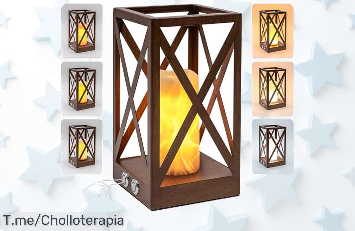 Ilumina tu hogar con la lámpara inalámbrica HFHOME, llama realista y 3 colores para un ambiente único. Aprovecha este super chollo antes de que se agote ¡Compra ya!