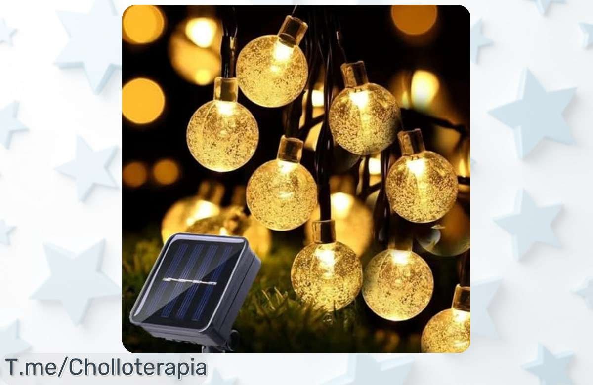 Ilumina tus noches con las Luces Solares de Cadena: 20 LED mágicos y 8 modos deslumbrantes. ¡Aprovecha este ofertón único antes que se acaben!