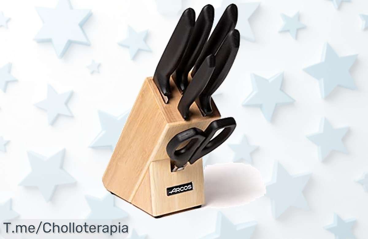 Impulsa tu cocina con el Set de Cuchillos Arcos, 6 piezas que brillarán en tus recetas. Alta durabilidad y cortes perfectos a un precio loco, ¡compra ya antes de que se acabe!