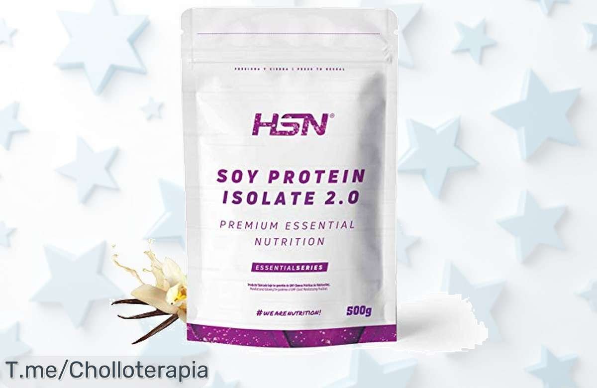 Impulsa tu energía con la Proteína de Soja Aislada HSN Sabor Vainilla, ¡un super chollo! Aprovecha este ofertón limitado y potencia tu dieta hoy mismo.