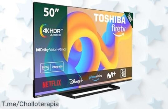Impulsa tu entretenimiento con el Toshiba 50UF3F63DAE en 4K UHD: colores vibrantes y sonido envolvente Dolby Atmos a un precio loco ¡No dejes pasar este ofertón limitado!
