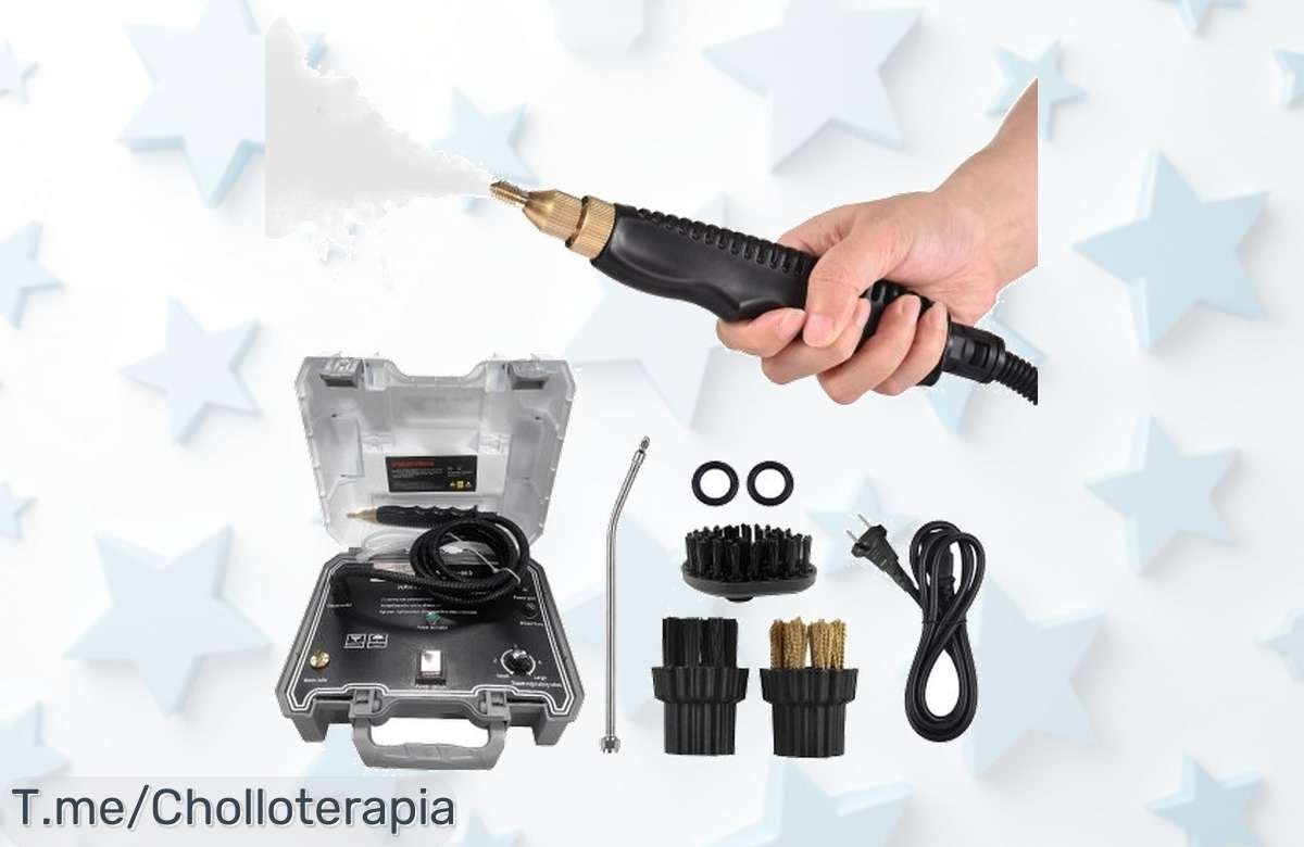 Limpia tu hogar y coche en segundos con el limpiador de vapor portátil 1500 W, ¡ofertón nunca visto! Aprovecha este super chollo antes de que se agote. ¡Compra ya!