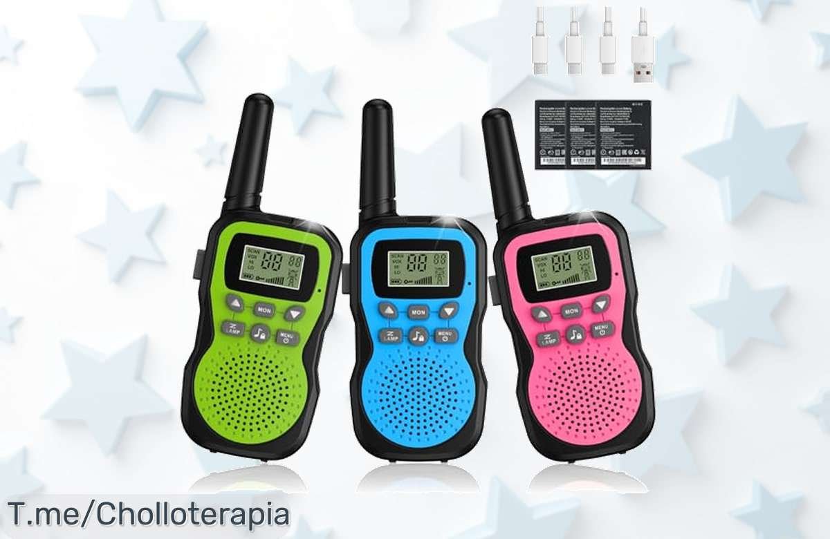 Lleva la diversión a otro nivel con los walkie talkies recargables para niños, un super chollo que hará sus aventuras inolvidables. ¡Compra ya antes de que se acaben!
