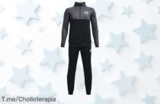 Luce genial en cada aventura con el superchollo del traje de entrenamiento Under Armour, ¡estilo modernísimo y diversión asegurada! No te pierdas esta oferta increíble, compra ya