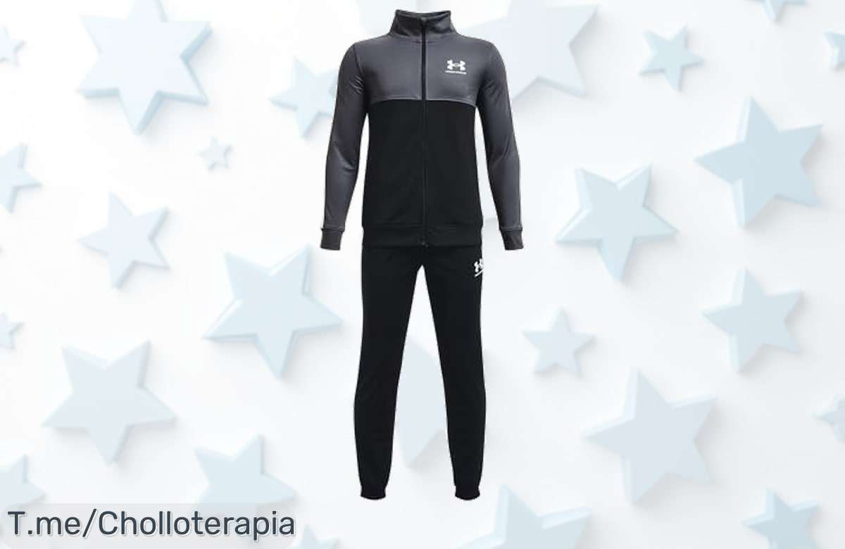 Luce genial en cada aventura con el superchollo del traje de entrenamiento Under Armour, ¡estilo modernísimo y diversión asegurada! No te pierdas esta oferta increíble, compra ya.