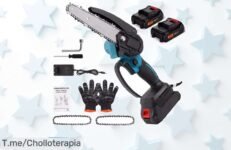 Minisierra de cadena sin escobillas a precio loco, herramienta estrella para tus proyectos con batería de 18V ¡Aprovecha este ofertón y compra ya antes que se agote!