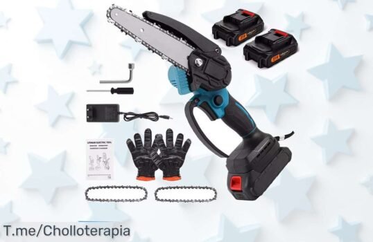 Minisierra de cadena sin escobillas a precio loco, herramienta estrella para tus proyectos con batería de 18V ¡Aprovecha este ofertón y compra ya antes que se agote!