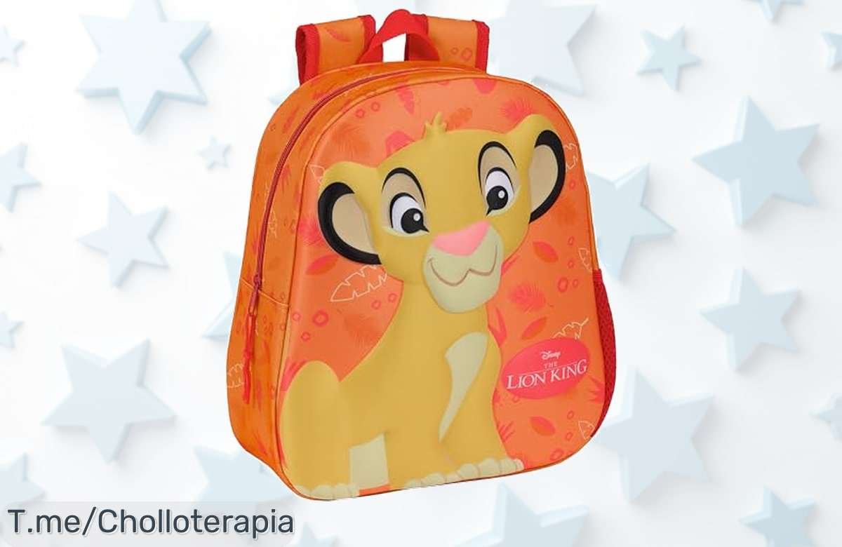 Mochila escolar 3D del Rey León a precio loco: diseño espectacular y espacio para todo. ¡No te pierdas este ofertón único, las unidades vuelan! Acelera y compra ya la tuya.