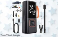 No dejes escapar este ofertón: Inflador portátil 7500 mAh con inflado rápido y luz LED, ¡la oportunidad que esperabas! Compra ya antes de que se agote