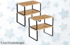 Organiza tu cocina con el super chollo de estantes apilables que soportan hasta 15 kg y haz espacio para lo que amas Oferta limitada, ¡compra ya antes de que se agoten!