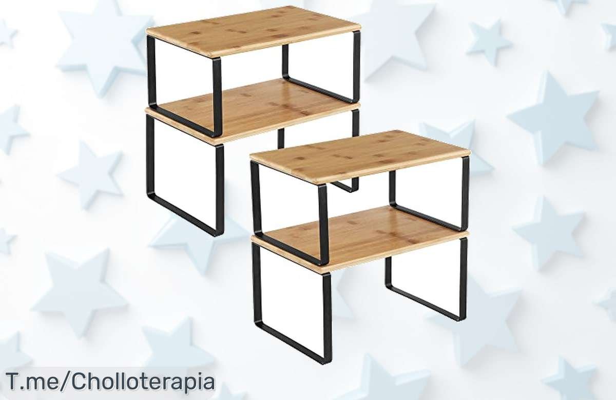 Organiza tu cocina con el super chollo de estantes apilables que soportan hasta 15 kg y haz espacio para lo que amas. Oferta limitada, ¡compra ya antes de que se agoten!