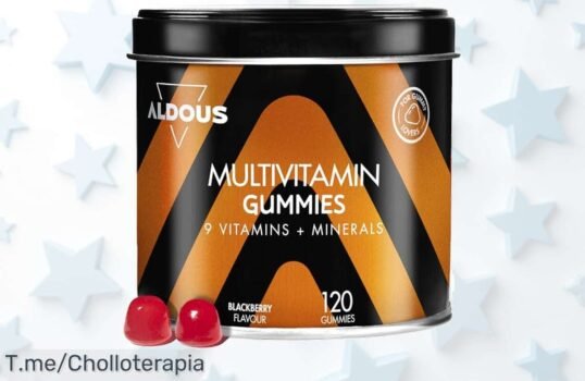 Potencia tu energía y belleza con gominolas multivitamínicas de mora, cuidando piel, cabello y uñas ¡Super chollo en oferta limitada! Actúa antes que se agoten