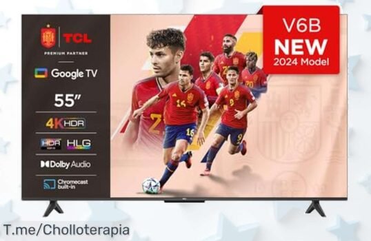 Potencia tu entretenimiento con el TCL 55V6B 4K Ultra HD, colores vibrantes y sonido Dolby como nunca antes ¡No dejes pasar este ofertón, compra ya que vuela!