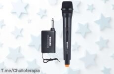 Potencia tu voz al instante con el micrófono inalámbrico unidireccional, ¡un super chollo con descuento brutal! Activa tu cupón y brilla en cada evento, oferta limitada