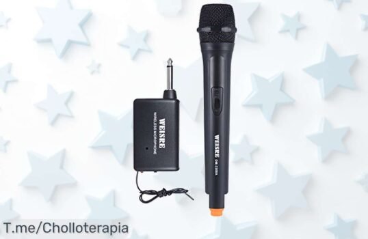 Potencia tu voz al instante con el micrófono inalámbrico unidireccional, ¡un super chollo con descuento brutal! Activa tu cupón y brilla en cada evento, oferta limitada