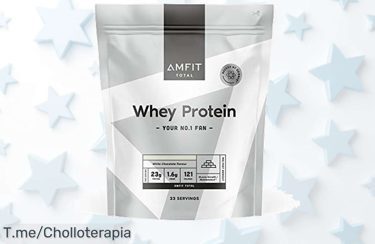 Potencia tus músculos con un sabor a chocolate blanco irresistible y 33 porciones de pura proteína, aprovecha este super chollo limitado y transforma tu entrenamiento ¡compra ya!