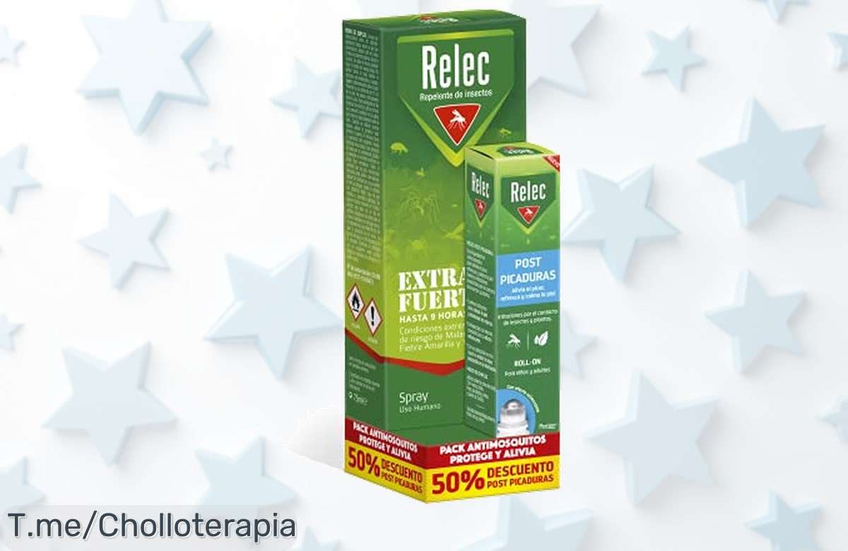 Protección extrema contra mosquitos: Llévate el spray Relec Pack con un descuento brutal y disfruta hasta 9 horas sin picaduras. ¡Compra ya, stock limitado!