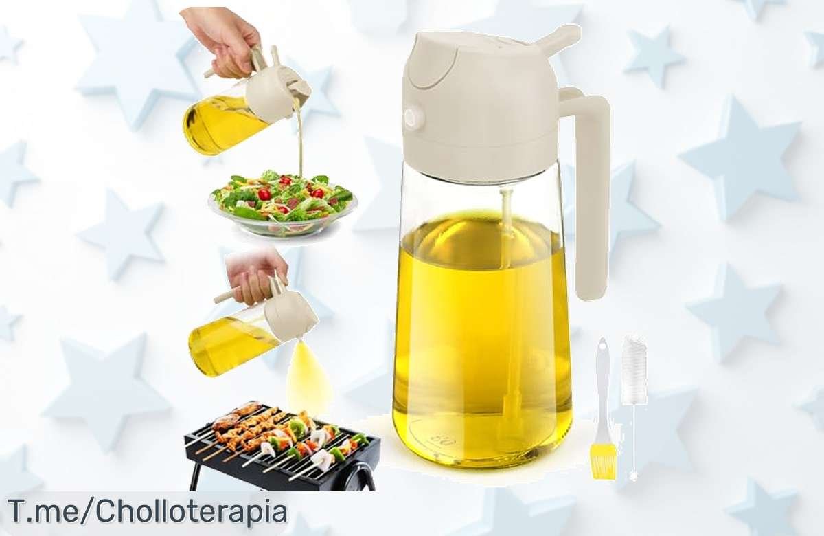 Pulverizador 2 en 1 para Aceite: ¡Super Chollo que Te Ayudará a Cocinar Saludable y Deliciosa! Aprovecha esta Oferta Única Antes de que se Agote, Haz Tu Pedido Ya.