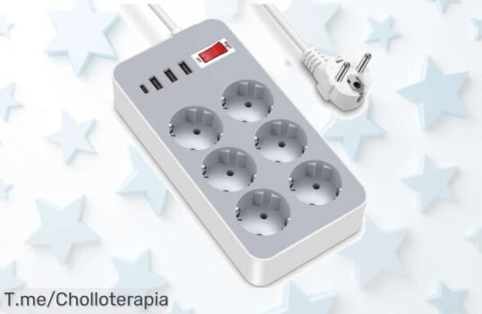 Regleta enchufe con 4 puertos USB y 6 tomas a precio loco, carga hasta 10 dispositivos al mismo tiempo ¡Aprovecha este ofertón antes que se agote!