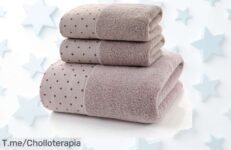 Renueva tu baño con el super chollo de toallas bordadas, disfruta de calidad y estilo en 3 piezas a un precio loco ¡Oferta limitada, compra ahora antes que se agote!