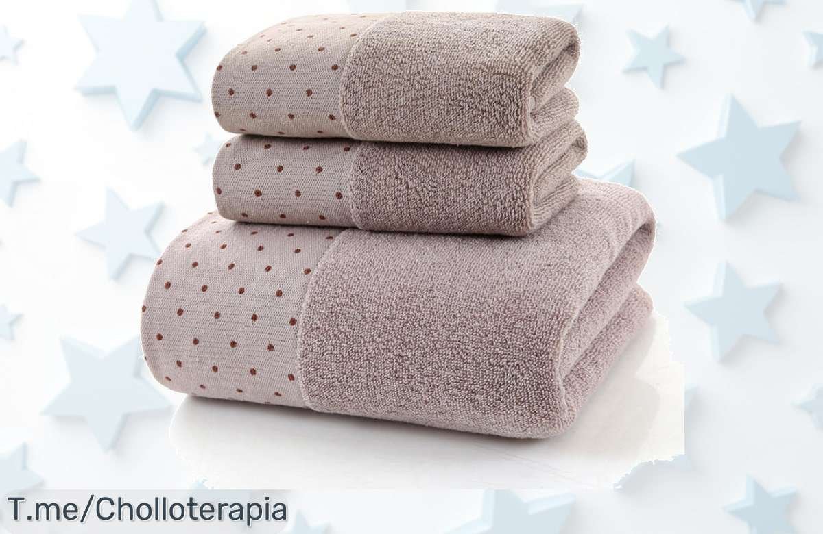 Renueva tu baño con el super chollo de toallas bordadas, disfruta de calidad y estilo en 3 piezas a un precio loco. ¡Oferta limitada, compra ahora antes que se agote!