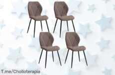 Renueva tu hogar con este ofertón: 4 Sillas de Comedor Acolchadas y Elegantes a un precio loco, ¡las unidades son limitadas! No te quedes sin ellas, compra ahora