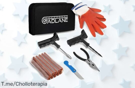 Repara tus pinchazos al instante con el kit GADLANE 7PCS, la solución perfecta para seguir tu camino Aprovecha este ofertón único antes de que se agote y actúa ya!