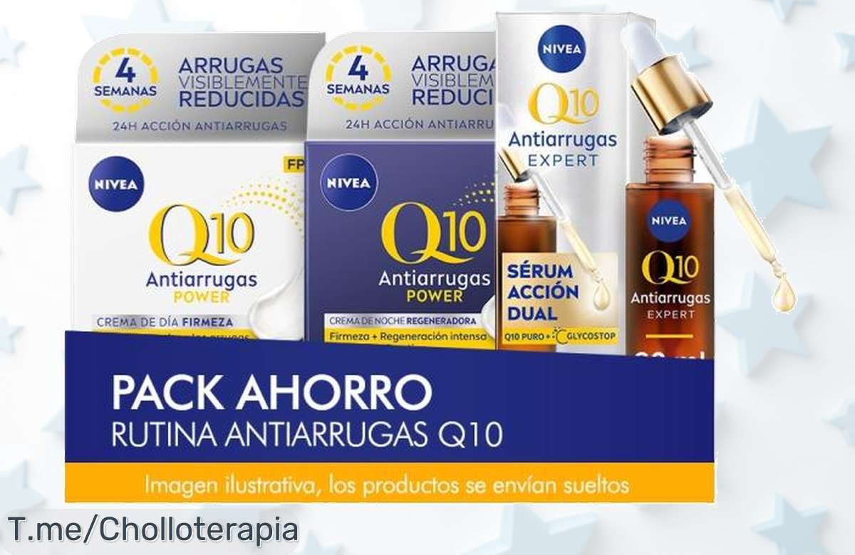 Revitaliza tu piel con el pack NIVEA Q10, un ofertón antiarrugas que elimina signos de envejecimiento. ¡No te pierdas este super chollo y cómpralo ya antes de que se agote!