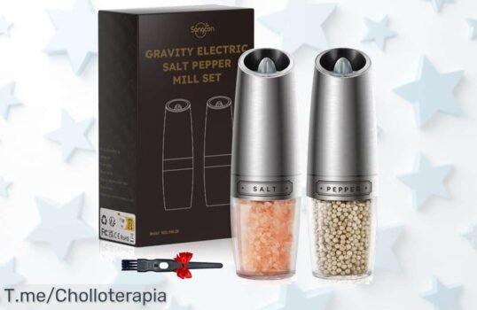 Revoluciona tu cocina con el molino eléctrico automático: ¡sazona sin esfuerzo y a tu estilo! No dejes pasar este ofertón limitado ¡Compra ya y transforma tus platillos!