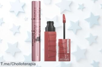 Revoluciona tu look con el kit de maquillaje más deseado, ¡máscara Sky High y pintalabios Superstay Vinyl Ink al precio loco que todos quieren! ¡Compra ya antes de que se agote!