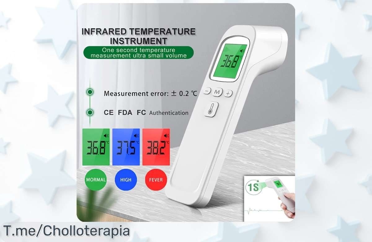 Termómetro Infrarrojo Digital: Mide la fiebre sin contacto y cuida a tu familia. ¡No dejes escapar este ofertón exclusivo, actúa ahora antes que se agote!