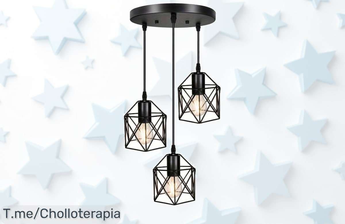 Transforma Tu Hogar Con La Lámpara Colgante Vintage De 3 Cabezas, ¡Super Chollo Que Iluminará Cada Rincón! Oferta Limitada, Hazte Con Ella Antes De Que Se Agote.