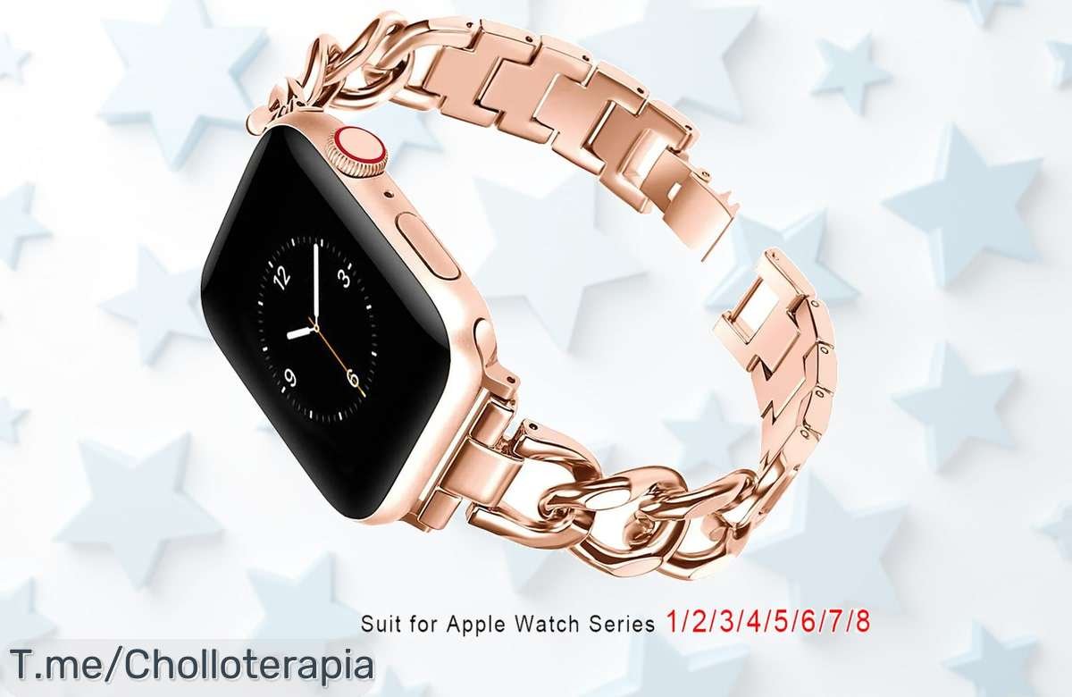 Transforma tu Apple Watch con la correa de acero inoxidable más elegante del mercado, un super chollo que hará que luzcas espectacular. ¡Compra ya antes de que se acabe!