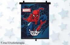 Transforma tu auto con el estor de Spiderman, diseño original y enrollado automático que hará que cada viaje sea una aventura ¡Aprovecha este ofertón antes de que se agoten!