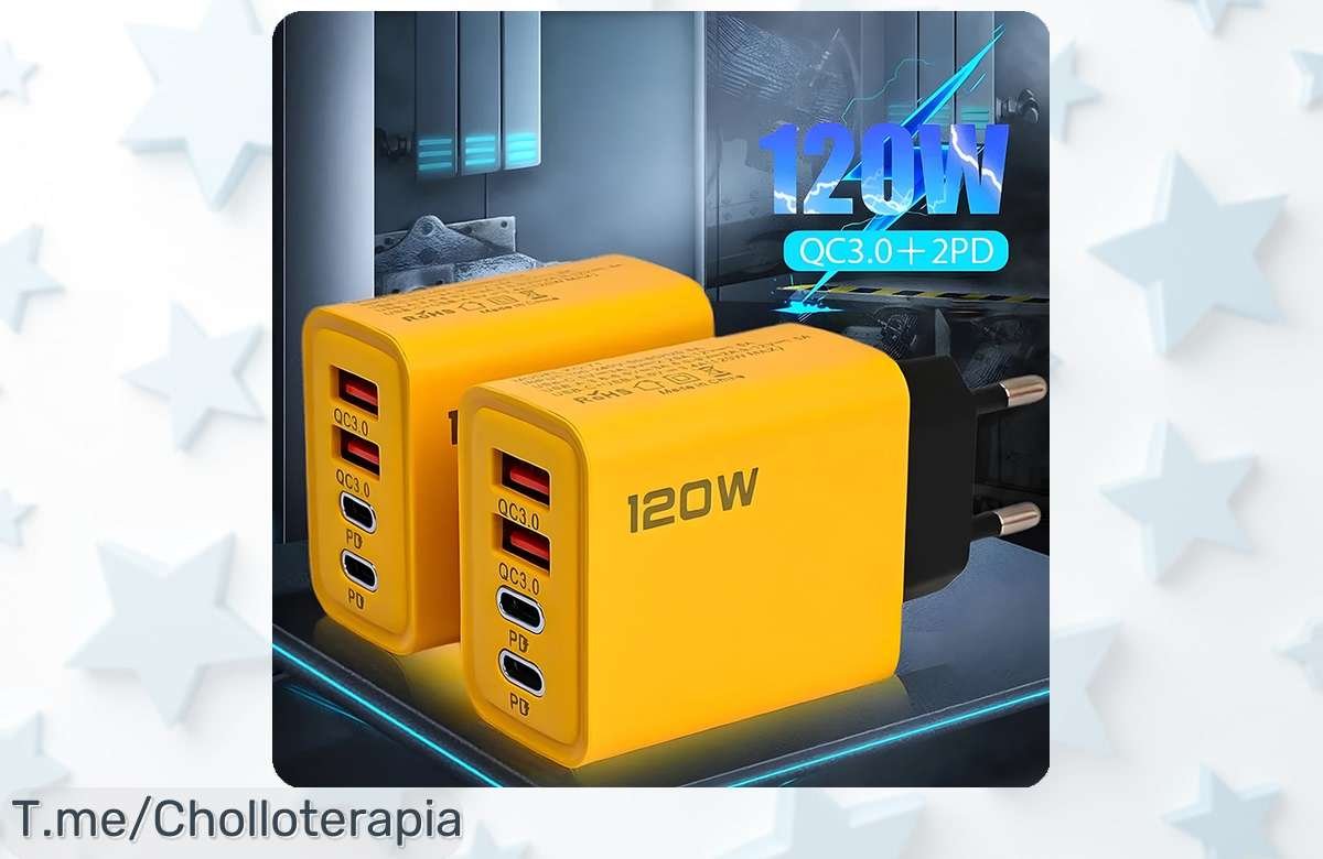 Transforma tu carga con el cargador USB Tipo C PD de 4 puertos: ¡ofertón irresistible para iPhone y Samsung! Aprovecha este precio loco antes que se agote, actúa ya.