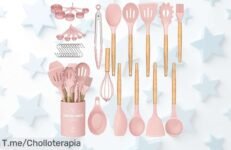 Transforma tu cocina con 33 piezas de utensilios de silicona y madera, ¡ofertón nunca visto! Aprovecha el descuento brutal antes que se agote, actúa ya y ahorra